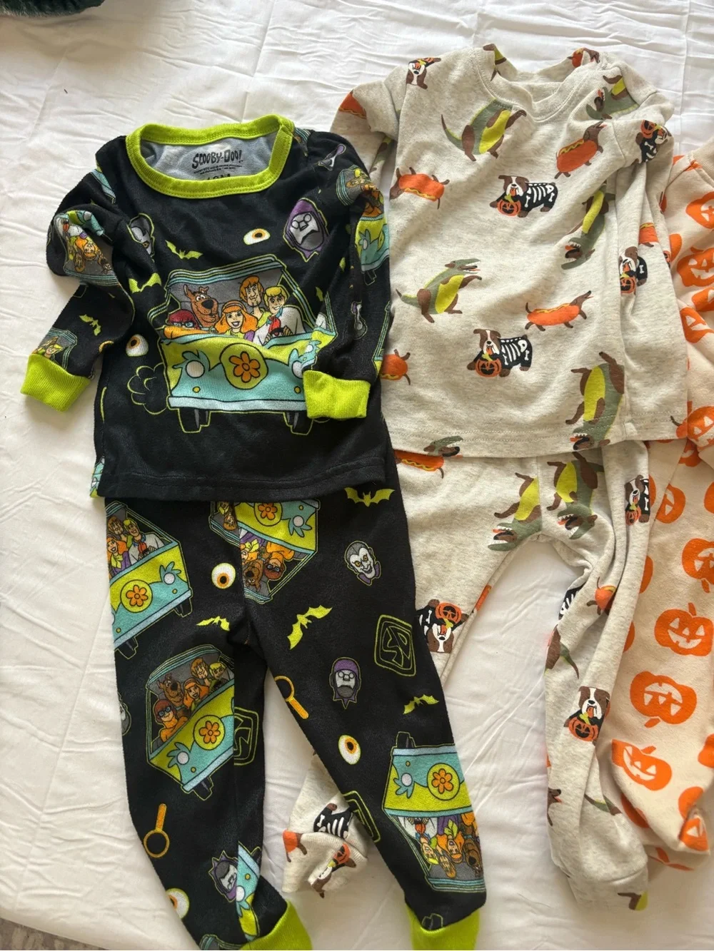 18 month halloween fall autumn bundle! 7 outfits/pajamas